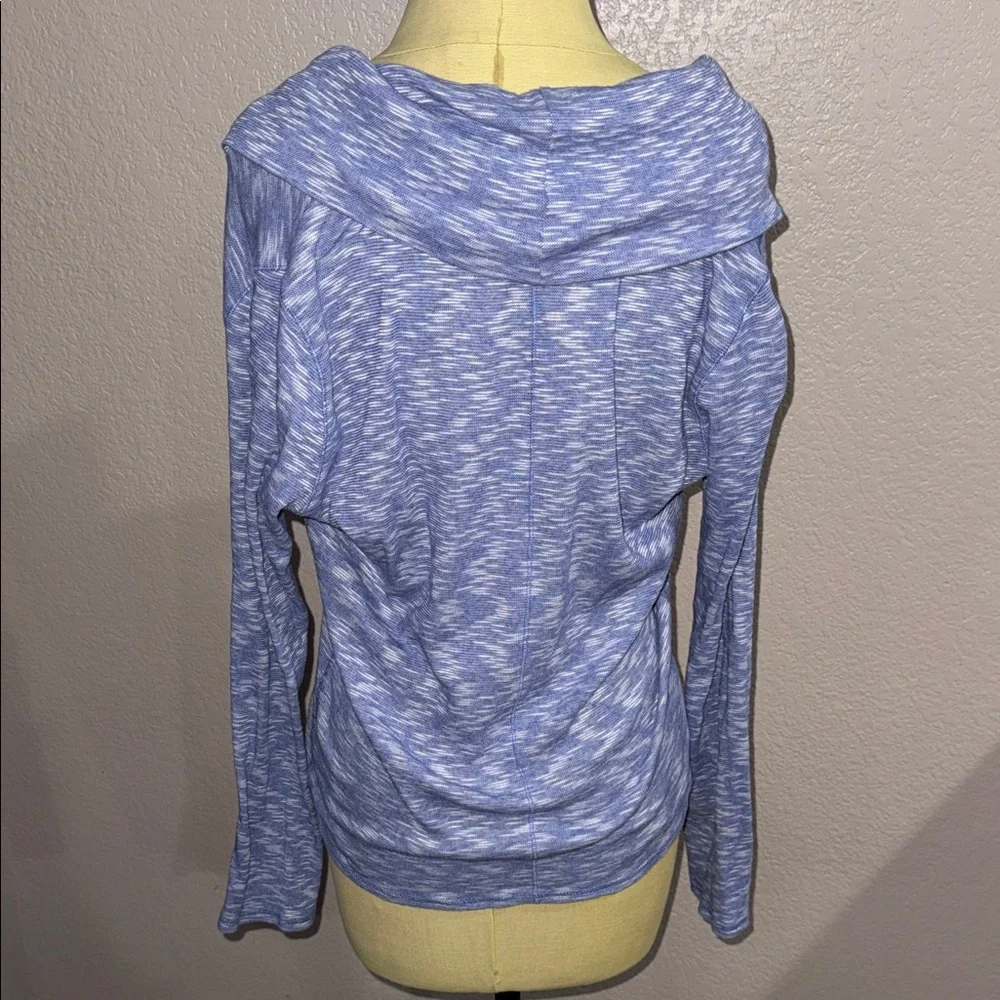 ALO Yoga Heathered Blue Cowl Neck Top
